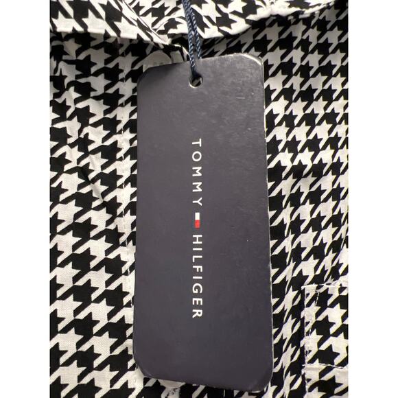 NWT Tommy Hilfiger Women’s Gingham Button Down Shirt Dress Size XXL Black White - Picture 4 of 5
